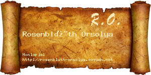 Rosenblüth Orsolya névjegykártya